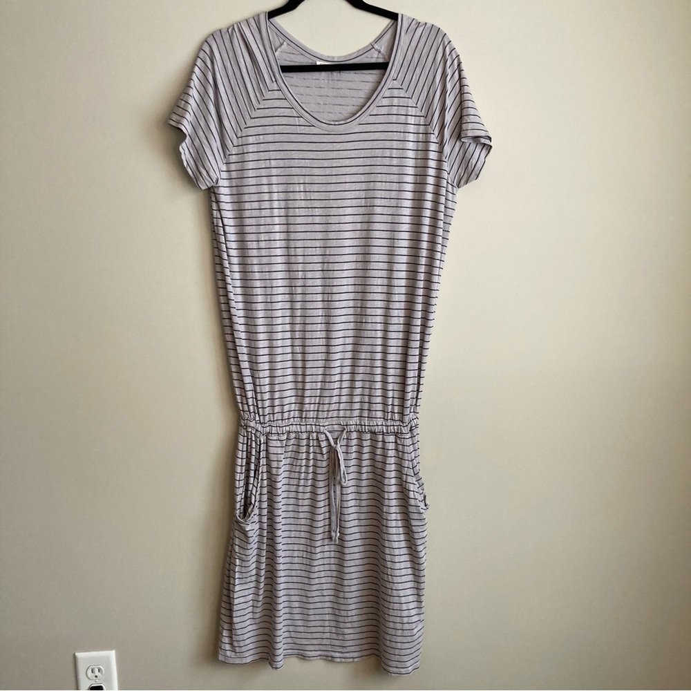 Sundry Blouson Tie Waist Relaxed Shirt Dress 3/L